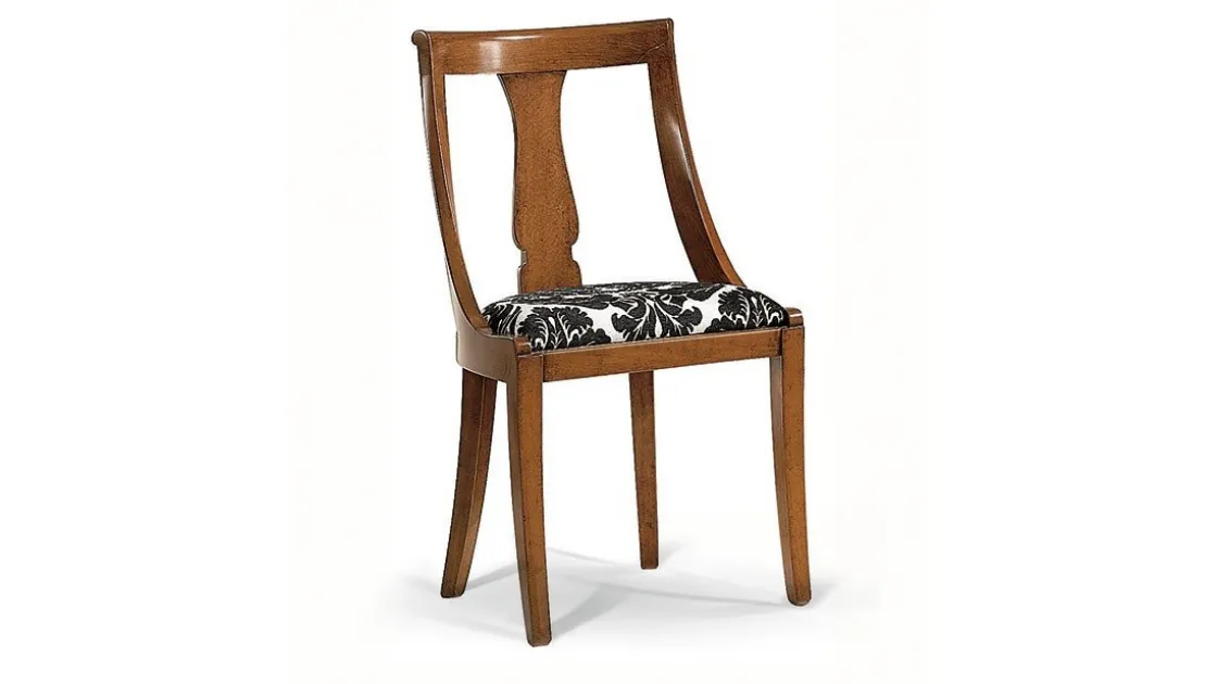 Sedia in legno massello con seduta imbottita personalizzabile 152-A di Zanini