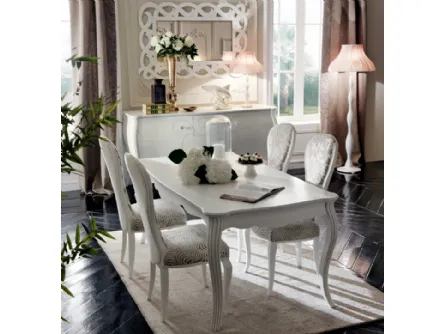 Tavolo classico in legno laccato bianco FR015 di Zanini Mobili